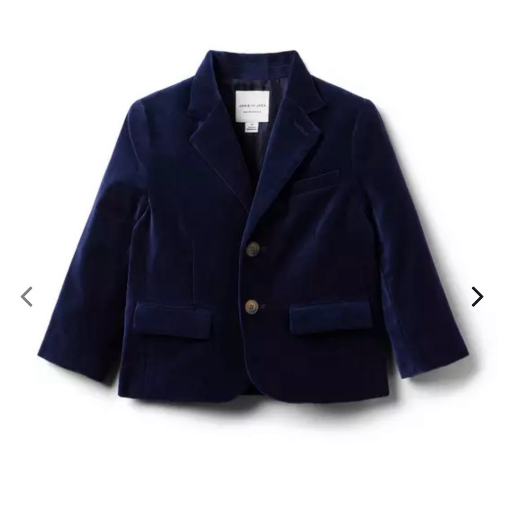 Janie and Jack Navy Blue Velvet Blazer